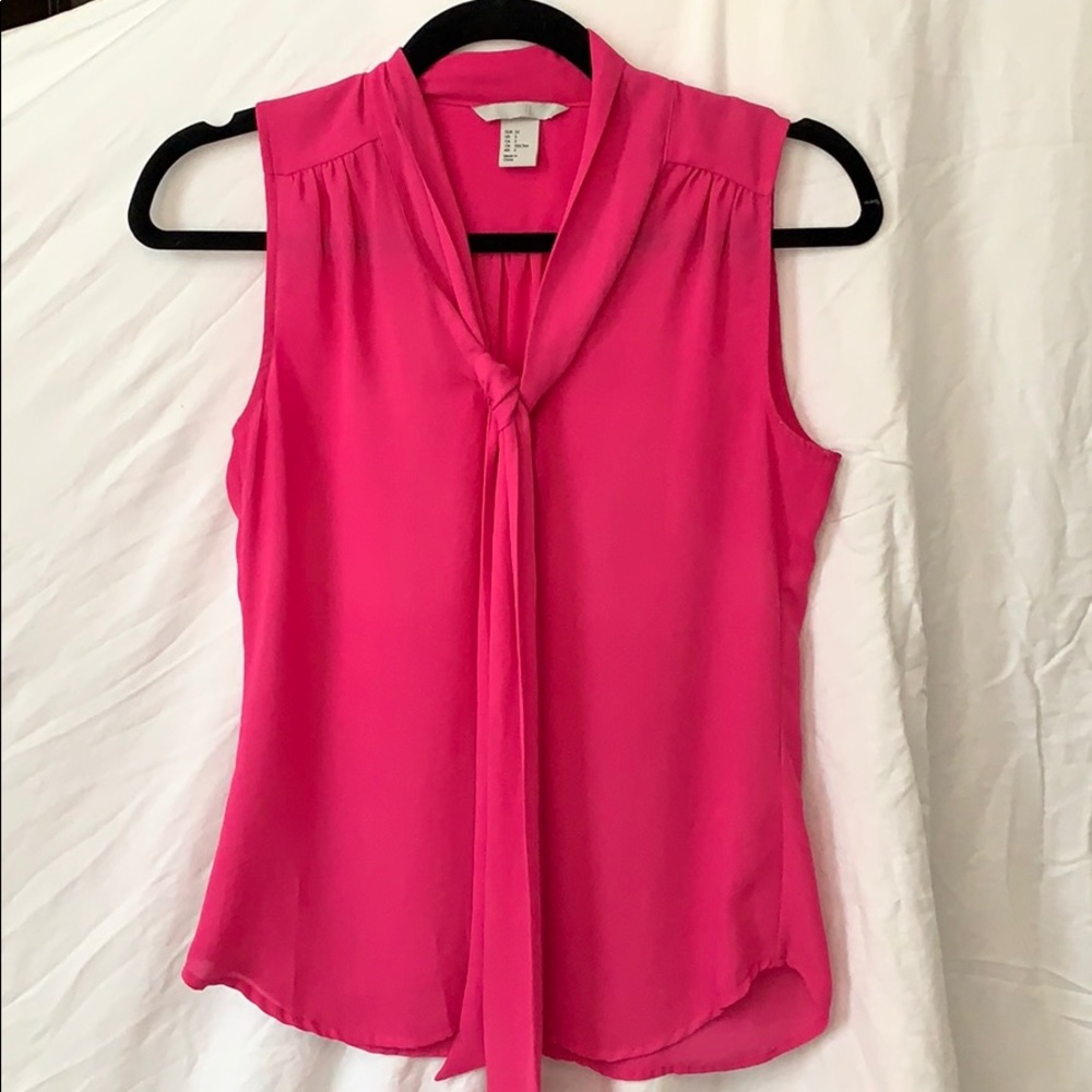 Pink Tank w/ Neck Tie